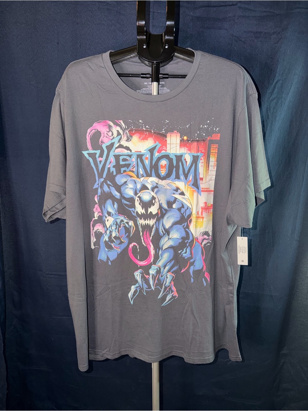 Marvel Venom Graphic Tee Shirt Gray Size 3XL